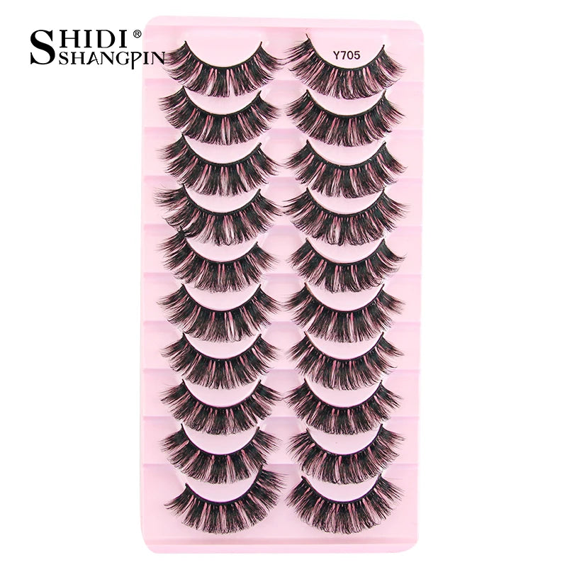 SHIDISHANGPIN 5/10Pairs False Lashes Cat Eye Eyelashes Eyelash Extension 3D Mink Half Lashes Natural Makeup faux Cils maquiagem - Blinksy